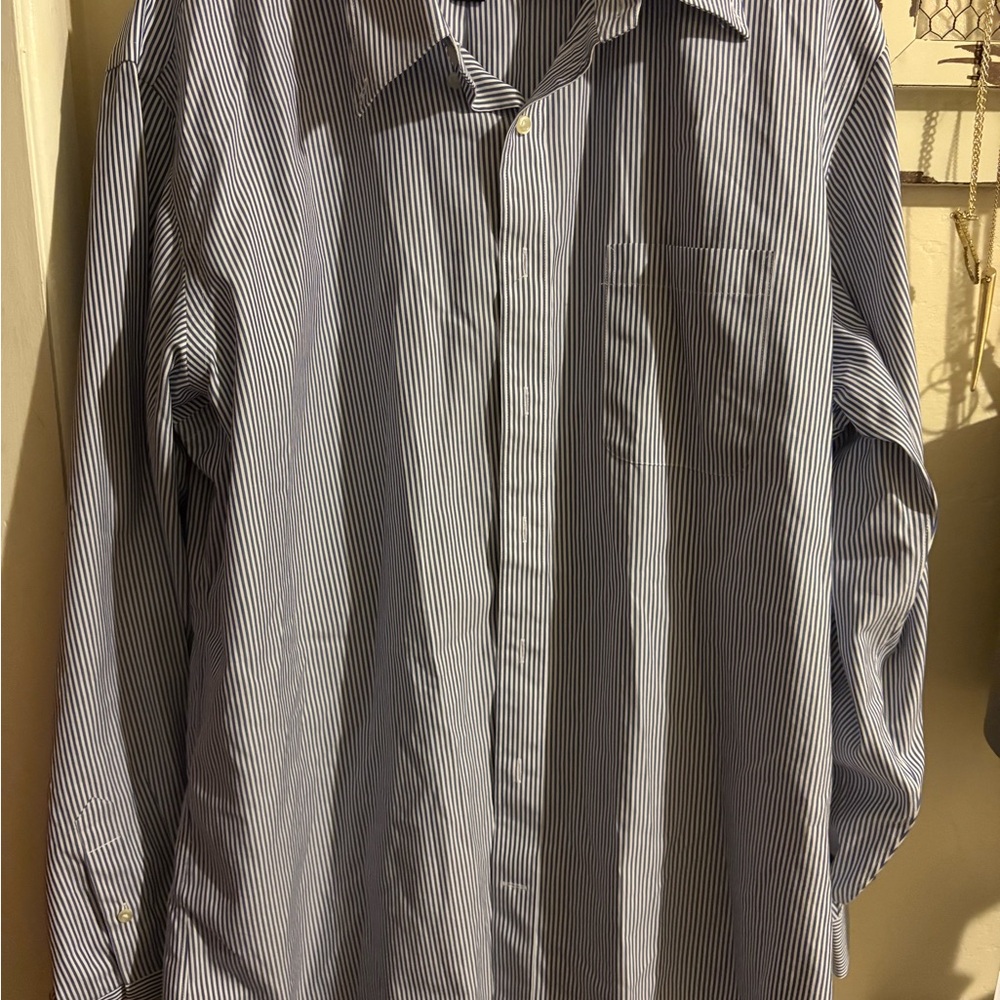 Kirkland Signature Blue and White Striped Shirt